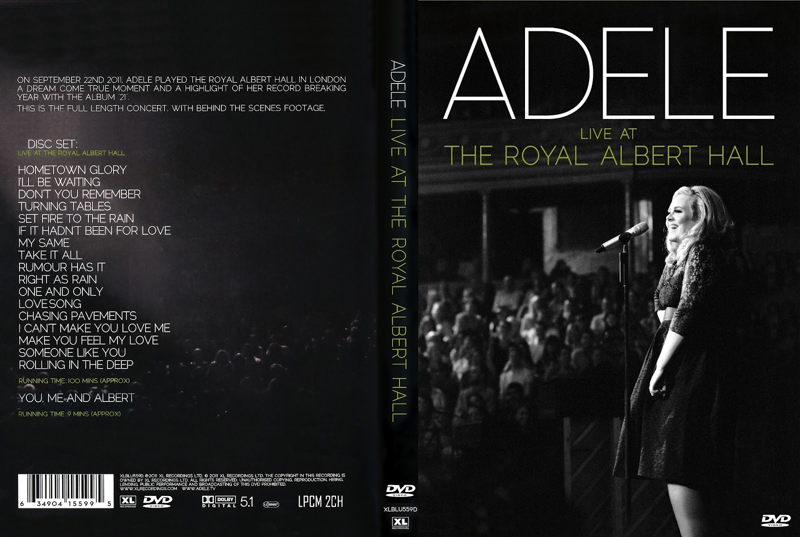 STRONGERDVD ADELE LIVE AT THE ROYAL ALBERT HALL DVD DOBLE CAPA